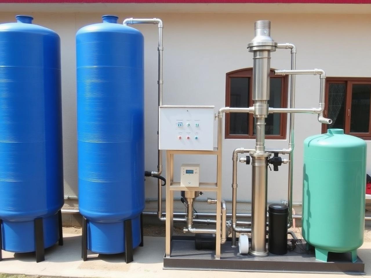 Iron removal plant with aeration tower for borewell water