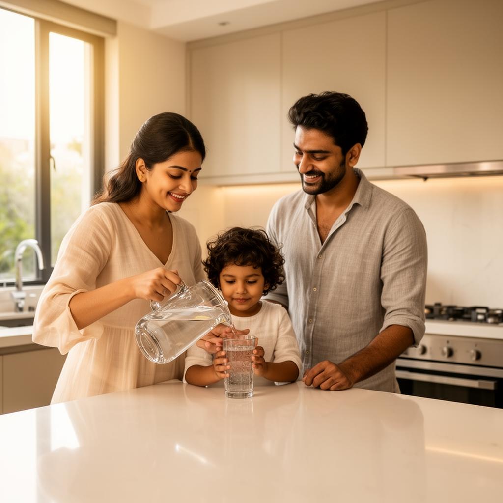 Modern Indian kitchen with safe drinking water